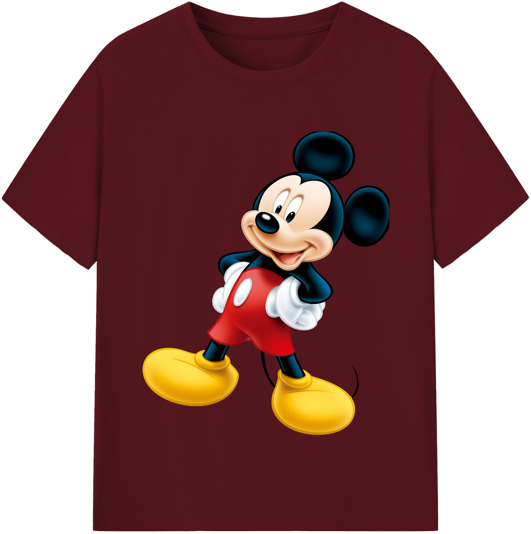 （画像用） ミッキーマウス Mickey Mouse 綿100％半袖Tシャツ（フロントプリント）